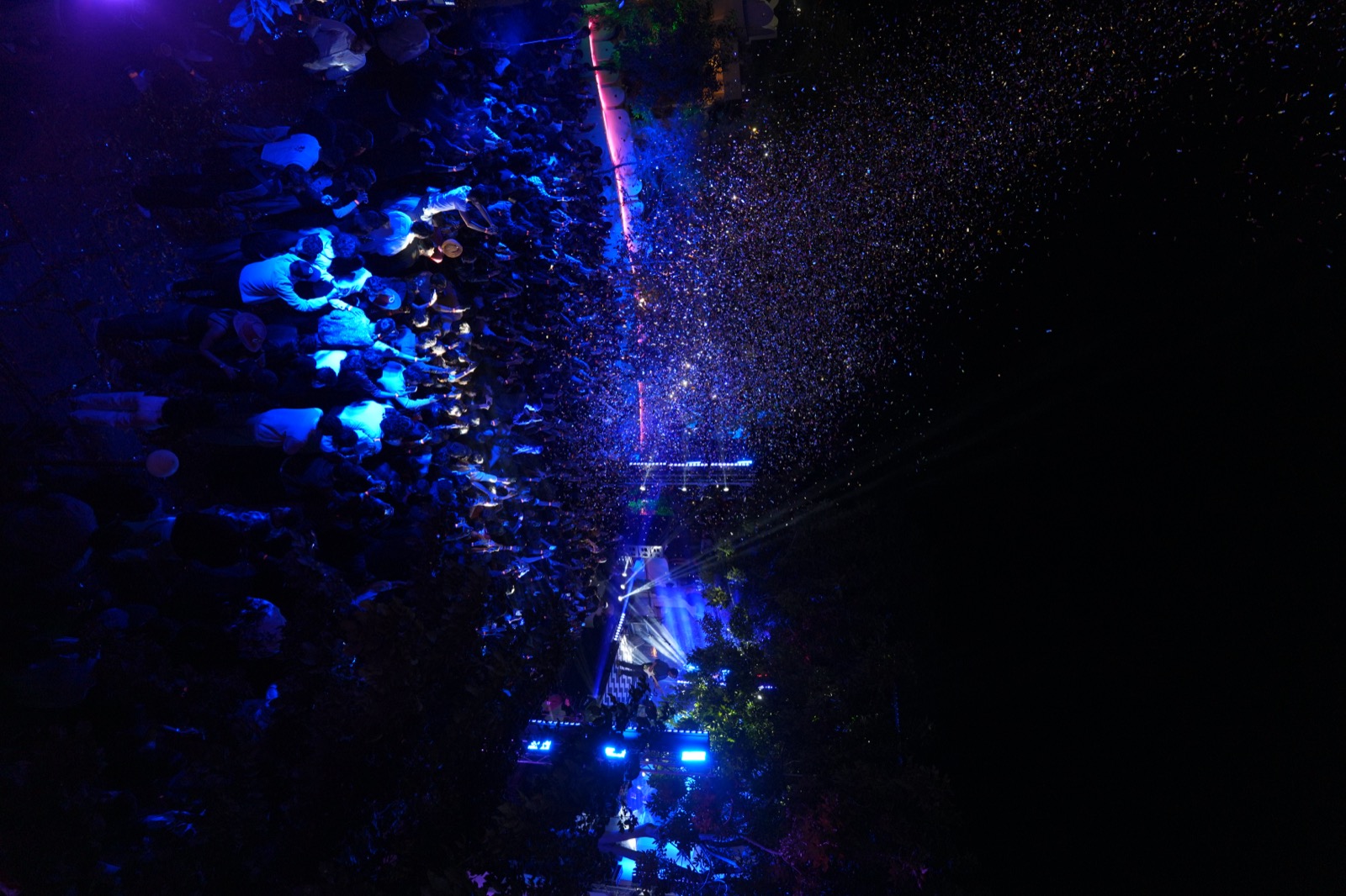 Crowd with confetti